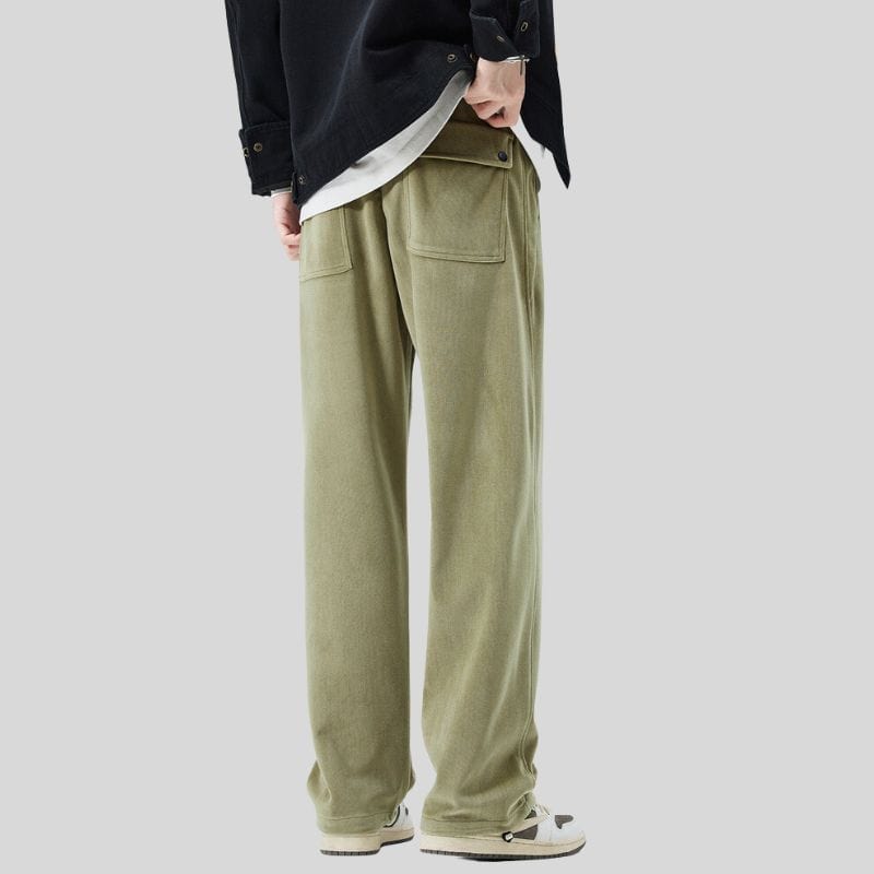 Pantalon-Velours-Homme-Vert