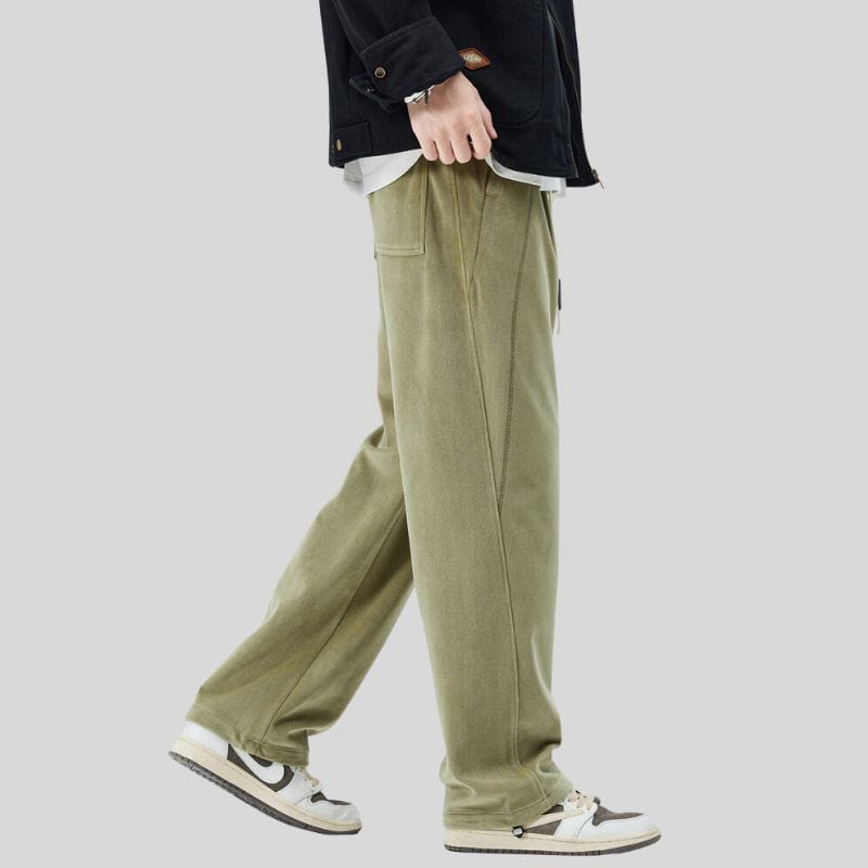 Pantalon-Velours-Homme-Vert