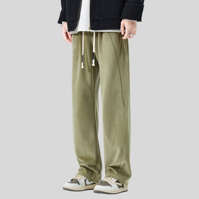 Pantalon-Velours-Homme-Vert