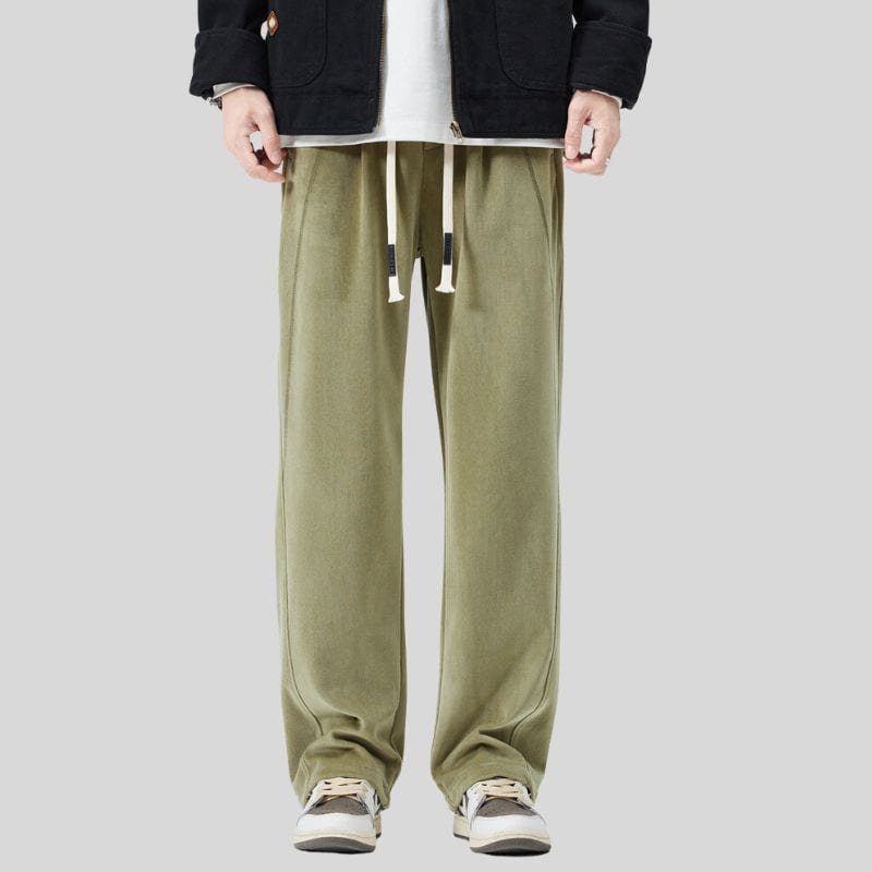 Pantalon-Velours-Homme-Vert