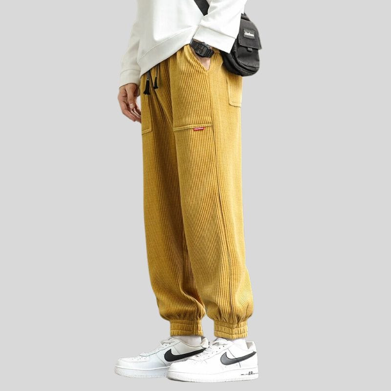 Pantalon-Velours-Jaune