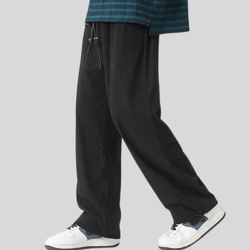 Pantalon-Velours-Noir-Homme