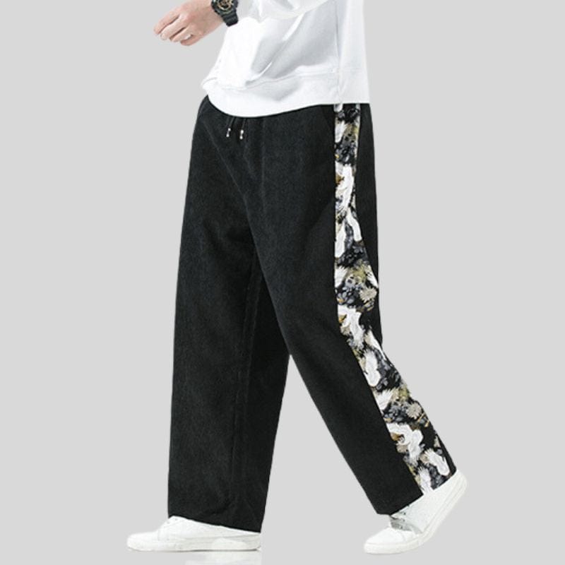Pantalon-en-Velours-Noir-Homme