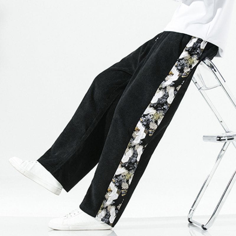 Pantalon-en-Velours-Noir-Homme