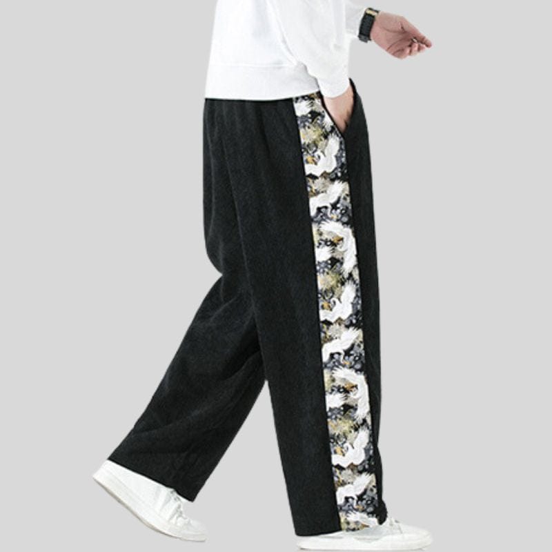 Pantalon-en-Velours-Noir-Homme