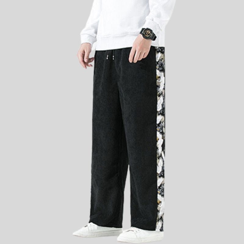Pantalon-en-Velours-Noir-Homme