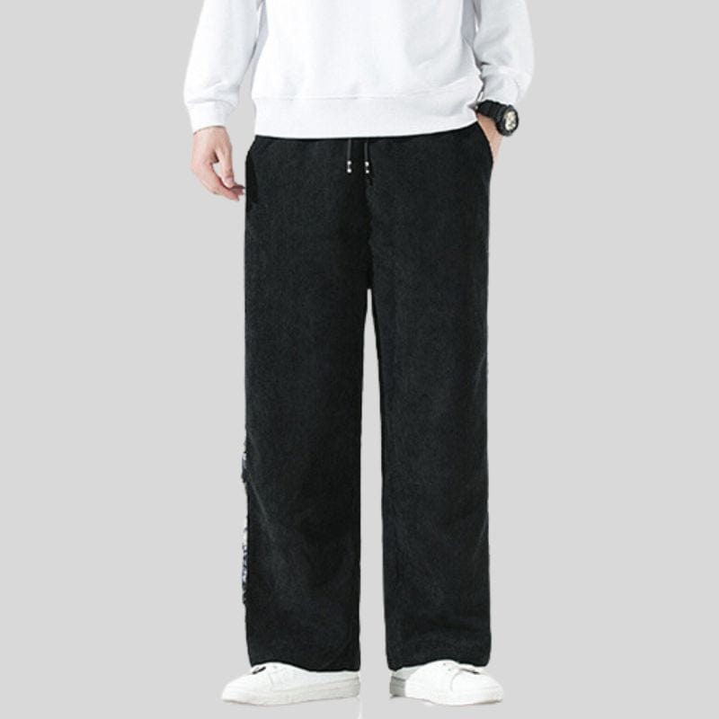Pantalon-en-Velours-Noir-Homme