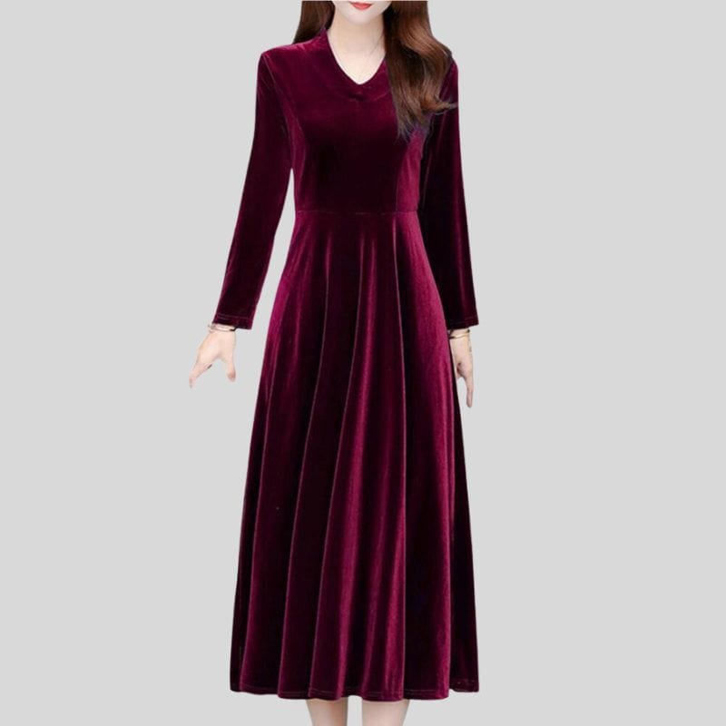 Robe 2025 velour bordeau