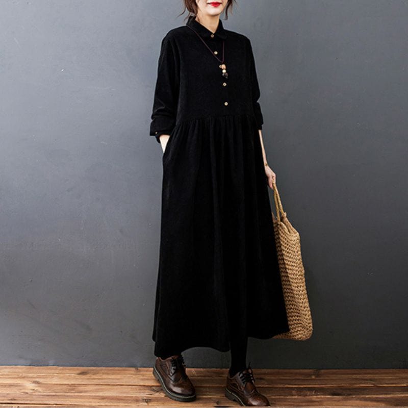 Robe-Chemise-Velours-Cotelé