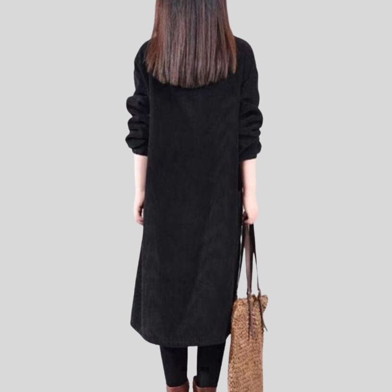 Robe-Velour-Cotelé-Femme
