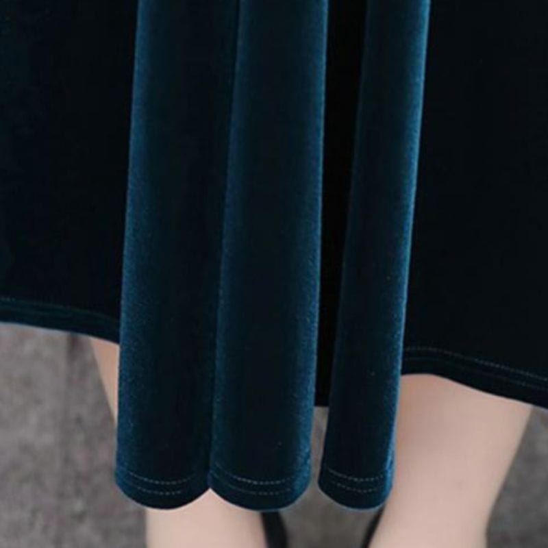 Robe-Velours-Bleu-Canard