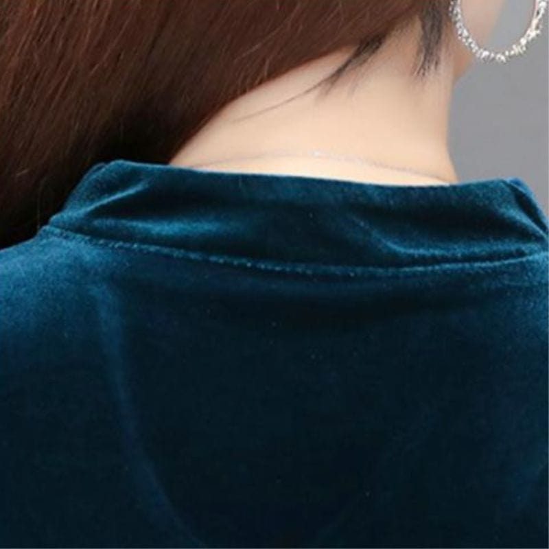 Robe-Velours-Bleu-Canard