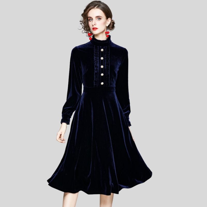 Robe-Velours-Bleu-Marine