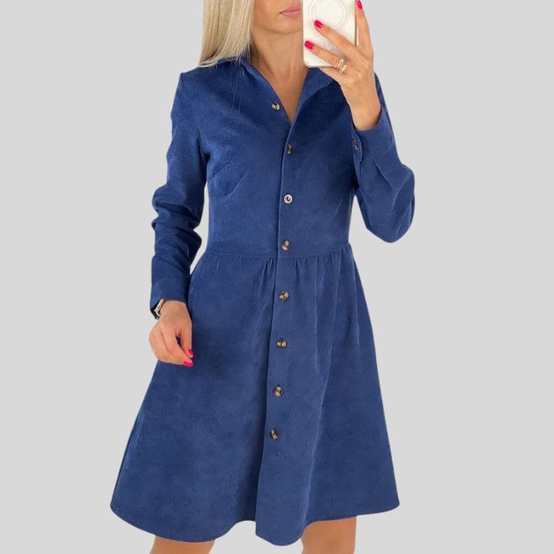 Robe-Velours-Cotelé-Femme