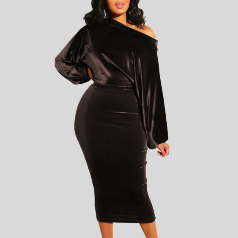 Robe-Velours-Marron