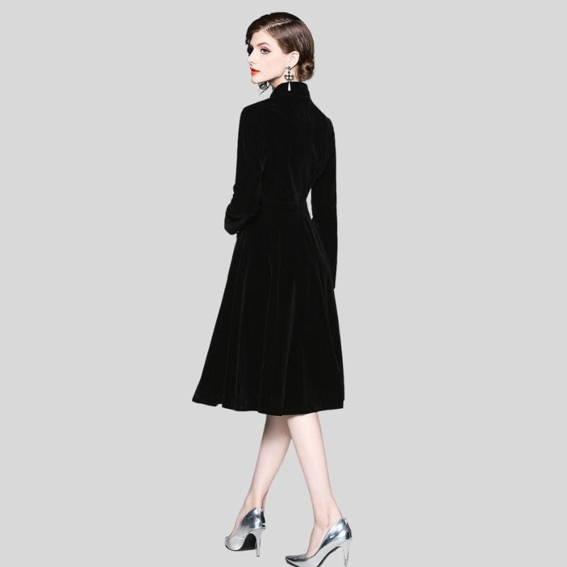 Robe-Velours-Trapeze