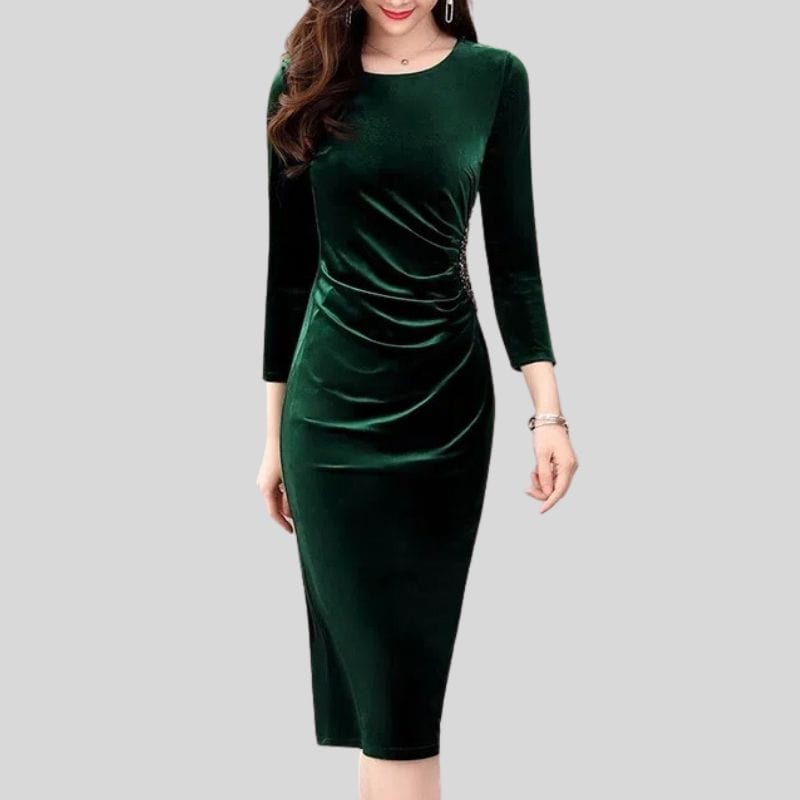 Robe Velours Vert