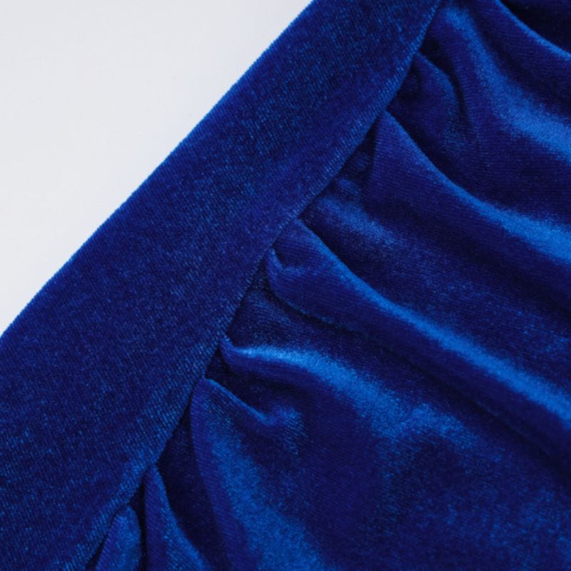Robe-en-Velour-Bleu