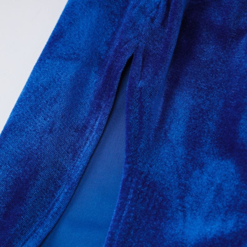 Robe-en-Velour-Bleu