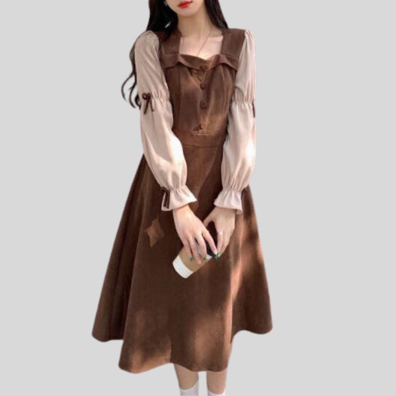 Robe-en-Velours-Cotelé-Femme