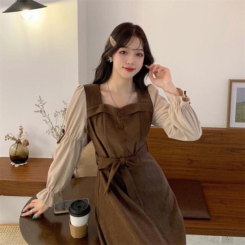 Robe-en-Velours-Cotelé-Femme