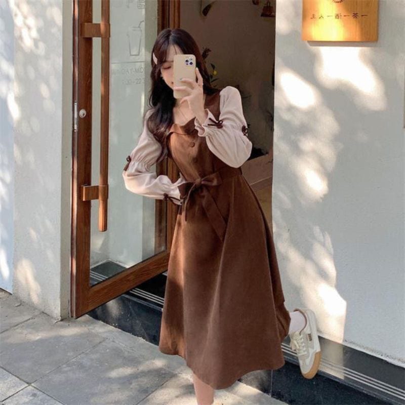 Robe-en-Velours-Cotelé-Femme