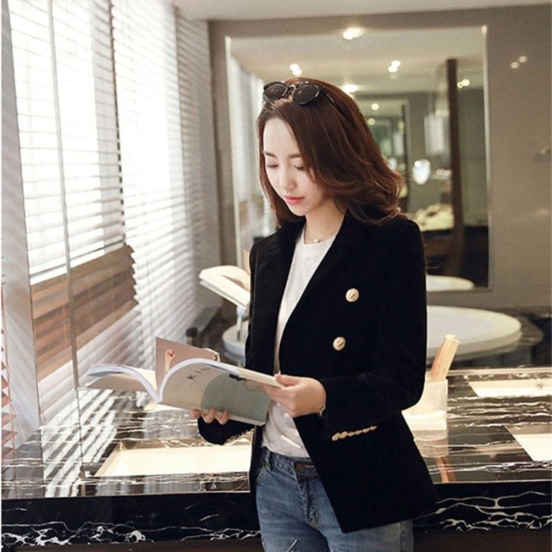 Veste-Blazer-Velours-Femme
