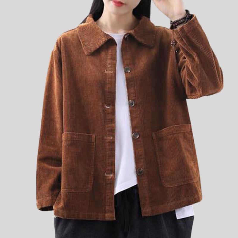 Veste-Chemise-Velours-Cotelé-Femme