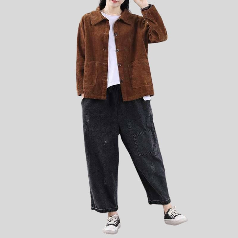 Veste-Chemise-Velours-Cotelé-Femme