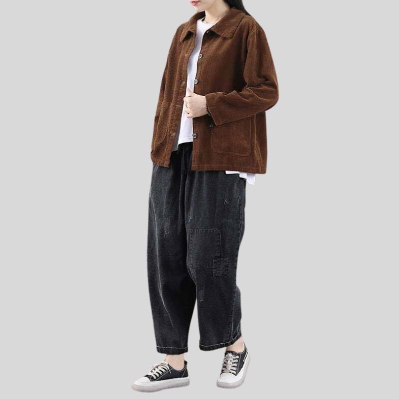 Veste-Chemise-Velours-Cotelé-Femme