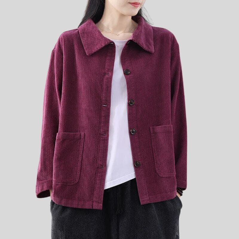 Veste-Chemise-Velours-Femme