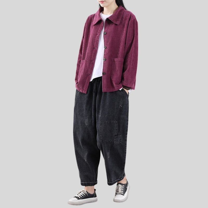 Veste-Chemise-Velours-Femme