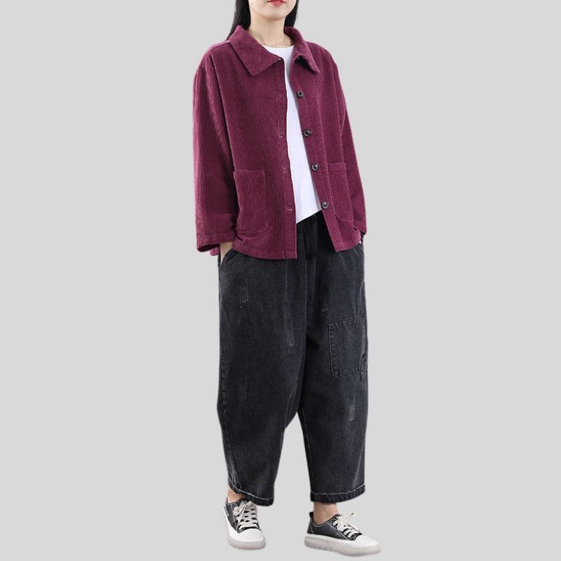 Veste-Chemise-Velours-Femme