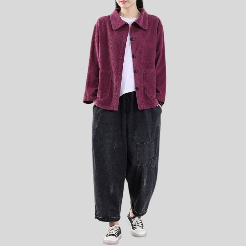 Veste-Chemise-Velours-Femme