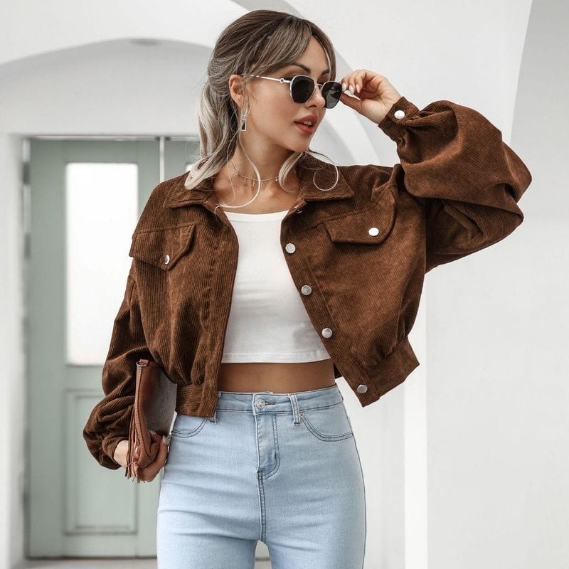 Veste-Femme-Velour-Cotelé