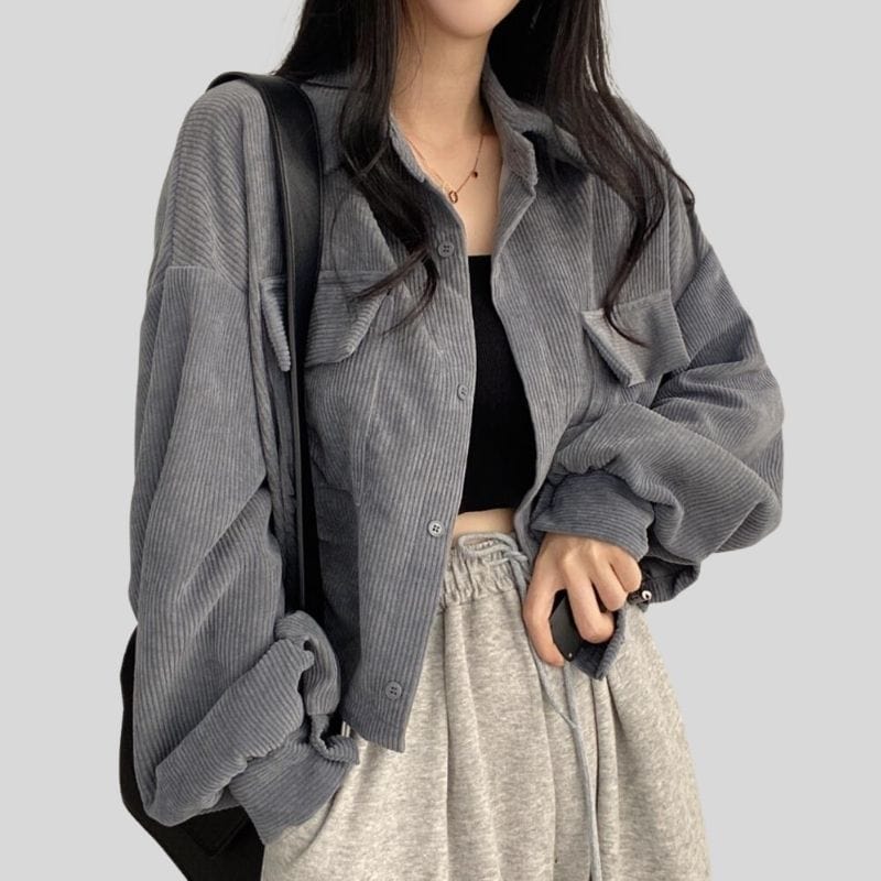 Veste-Femme-en-Velours-Cotelé