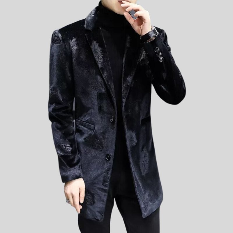 Veste-Homme-Velours-Noir