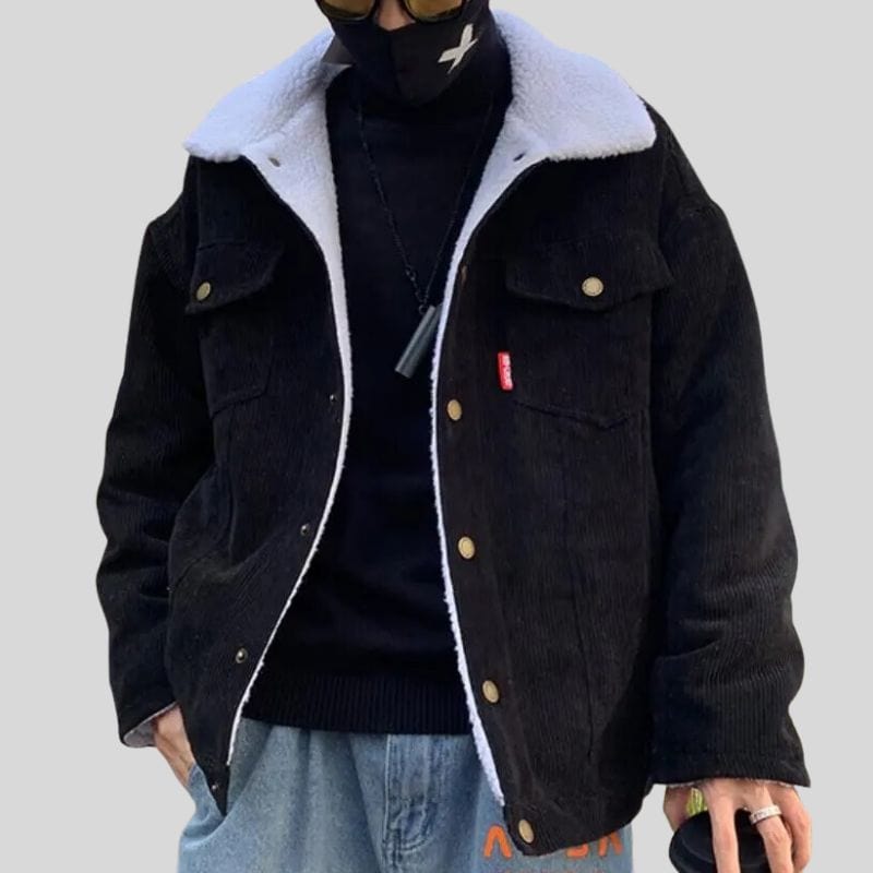 Veste-Homme-en-Velours-Noir