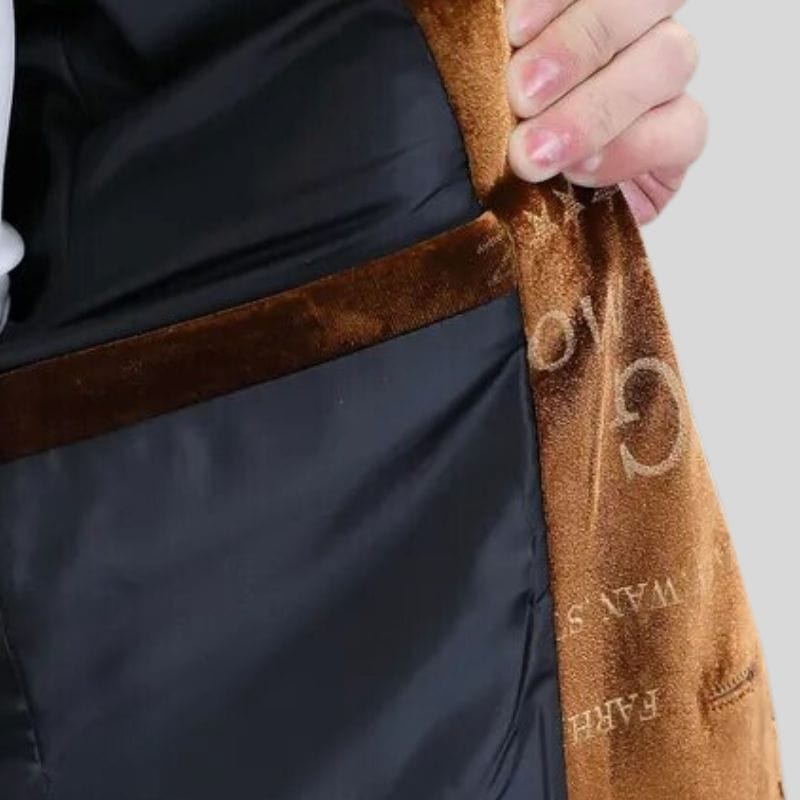 Veste-Marron-Velours-Homme
