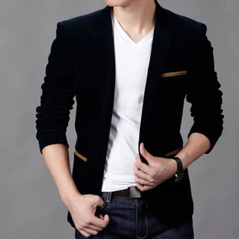 Veste-Noir-Velours-Homme
