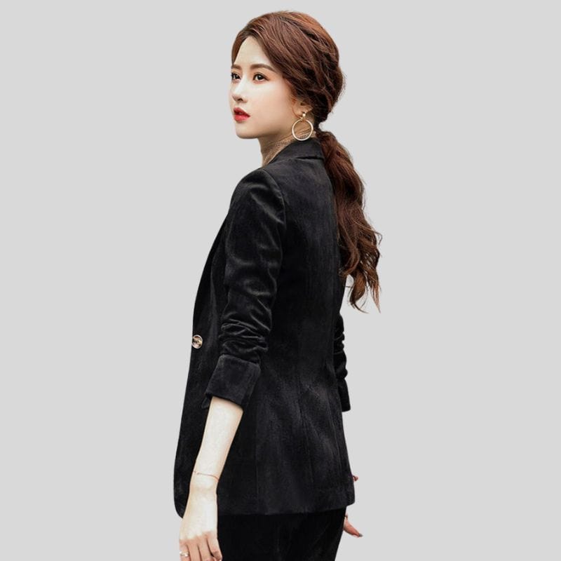 Veste-Noire-Velours-Femme