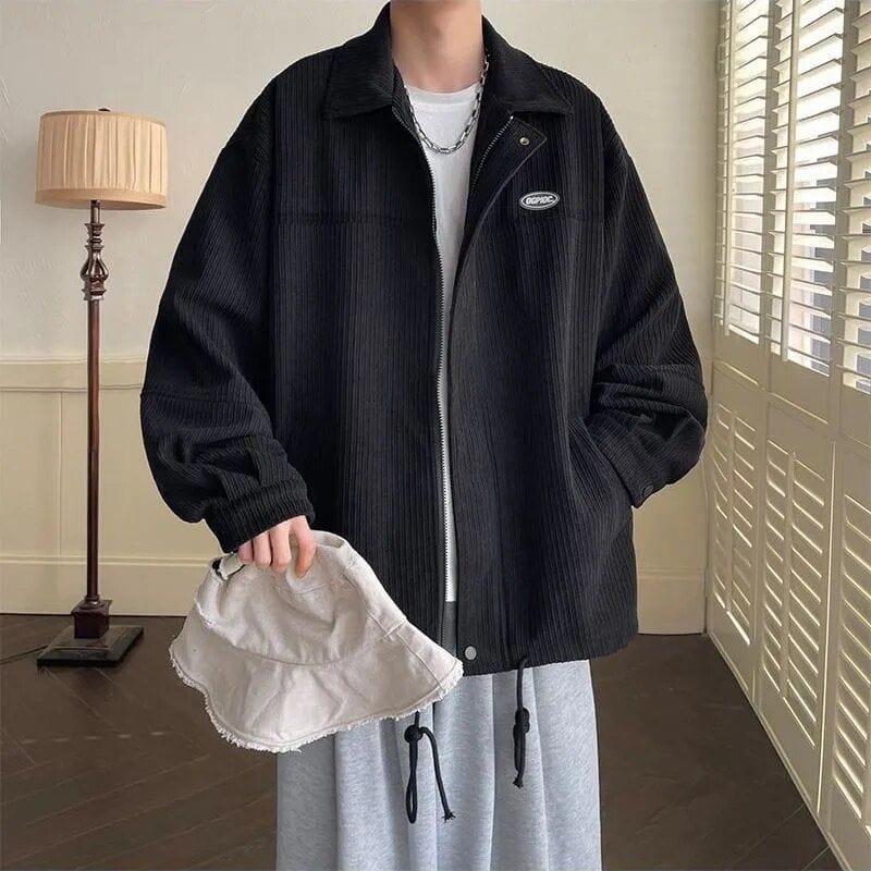 Veste-Noire-Velours-Homme