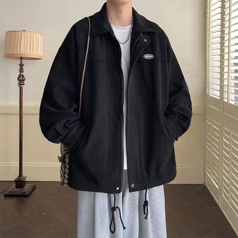 Veste-Noire-Velours-Homme