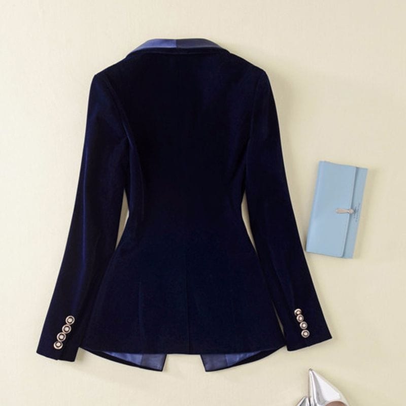 Veste-Tailleur-Femme-Velours