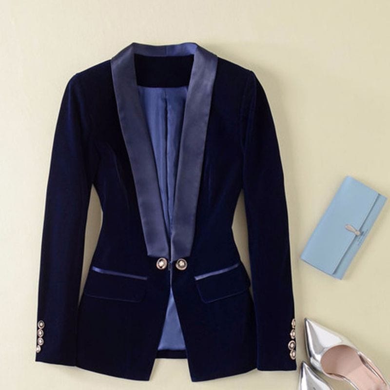 Veste-Tailleur-Femme-Velours