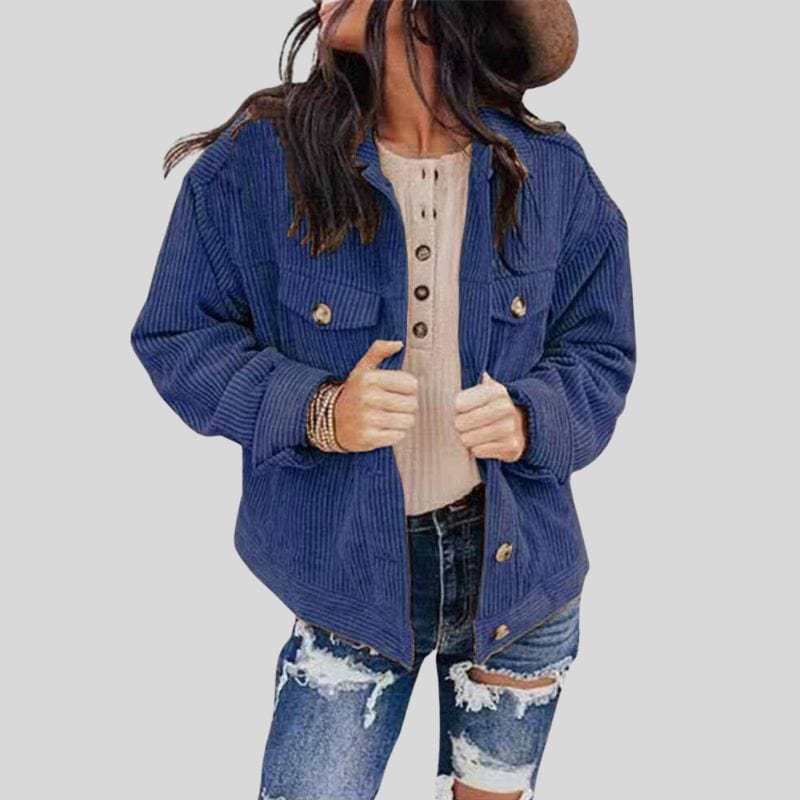 Veste-Velour-Bleu-Marine-Femme