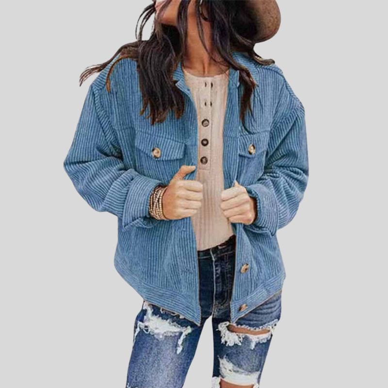 Veste-Velour-Bleue-Femme