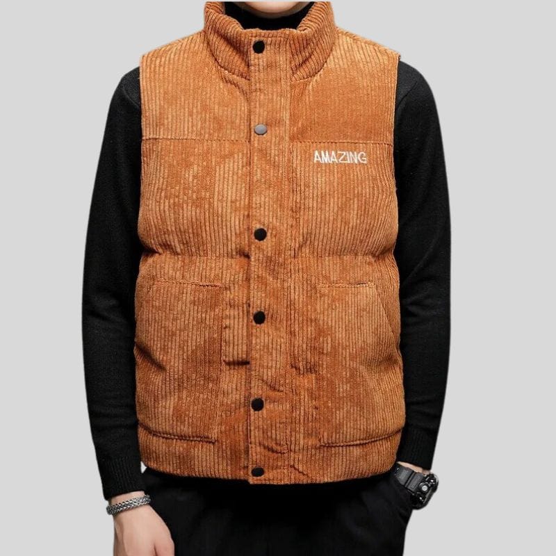 Veste-Velour-Camel-Homme