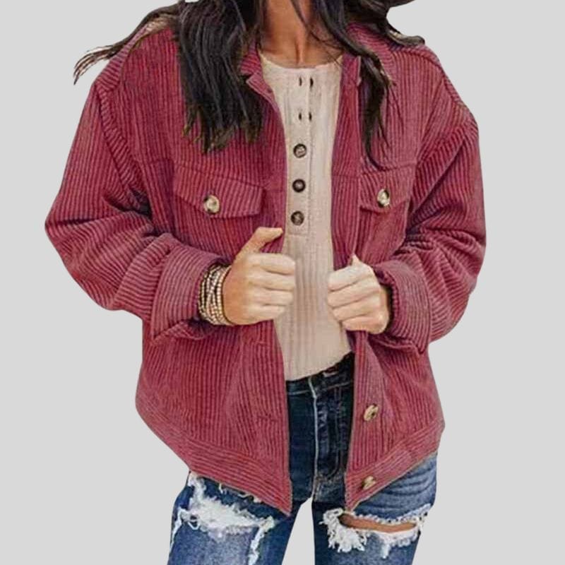 Veste-Velour-Cotelé-Rouge