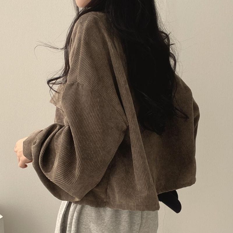 Veste-Velour-Marron-Femme